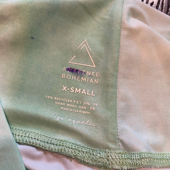 Awakened Bohemian Leggings Blue And Green Size Xs B10 - Picture 2 of 2